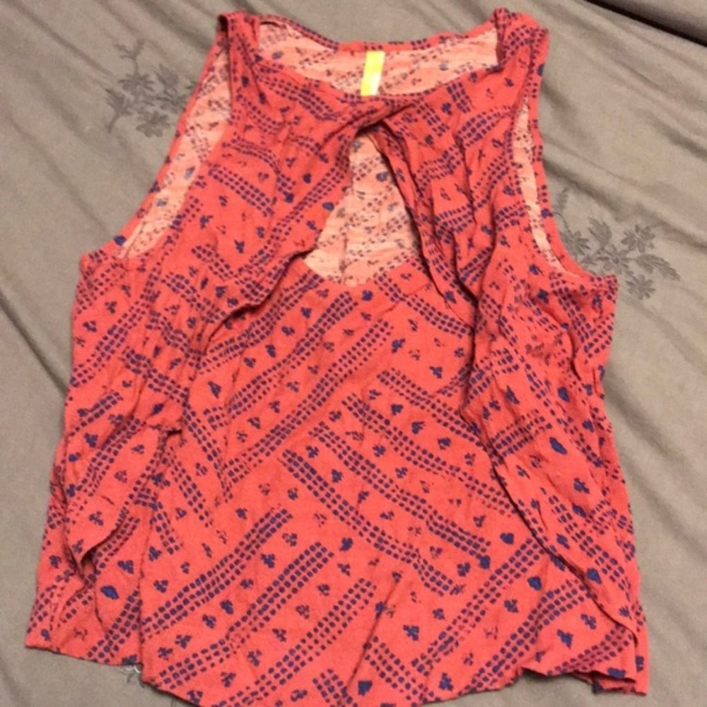 Free People Sleeveless Flutter Cut OUt Top